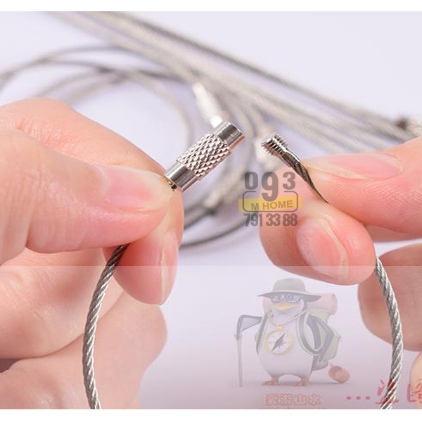 Combo 2 Móc Cáp Inox Khóa Dây Móc Khóa Dài 5cmMóc Đeo Thắt Lưng