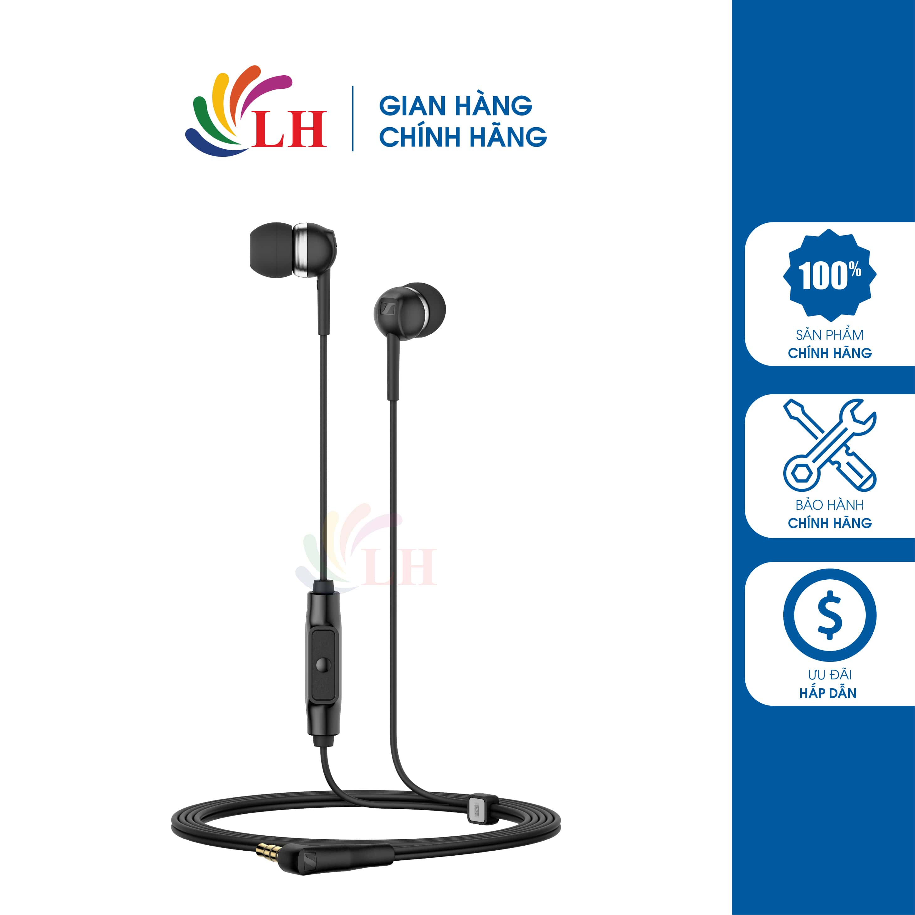 Tai nghe có dây In-ear Sennheiser CX 80S - Hàng chính hãng - Kiểu dáng nhỏ gọn, chất âm cao cấp, dây dài 1.2m