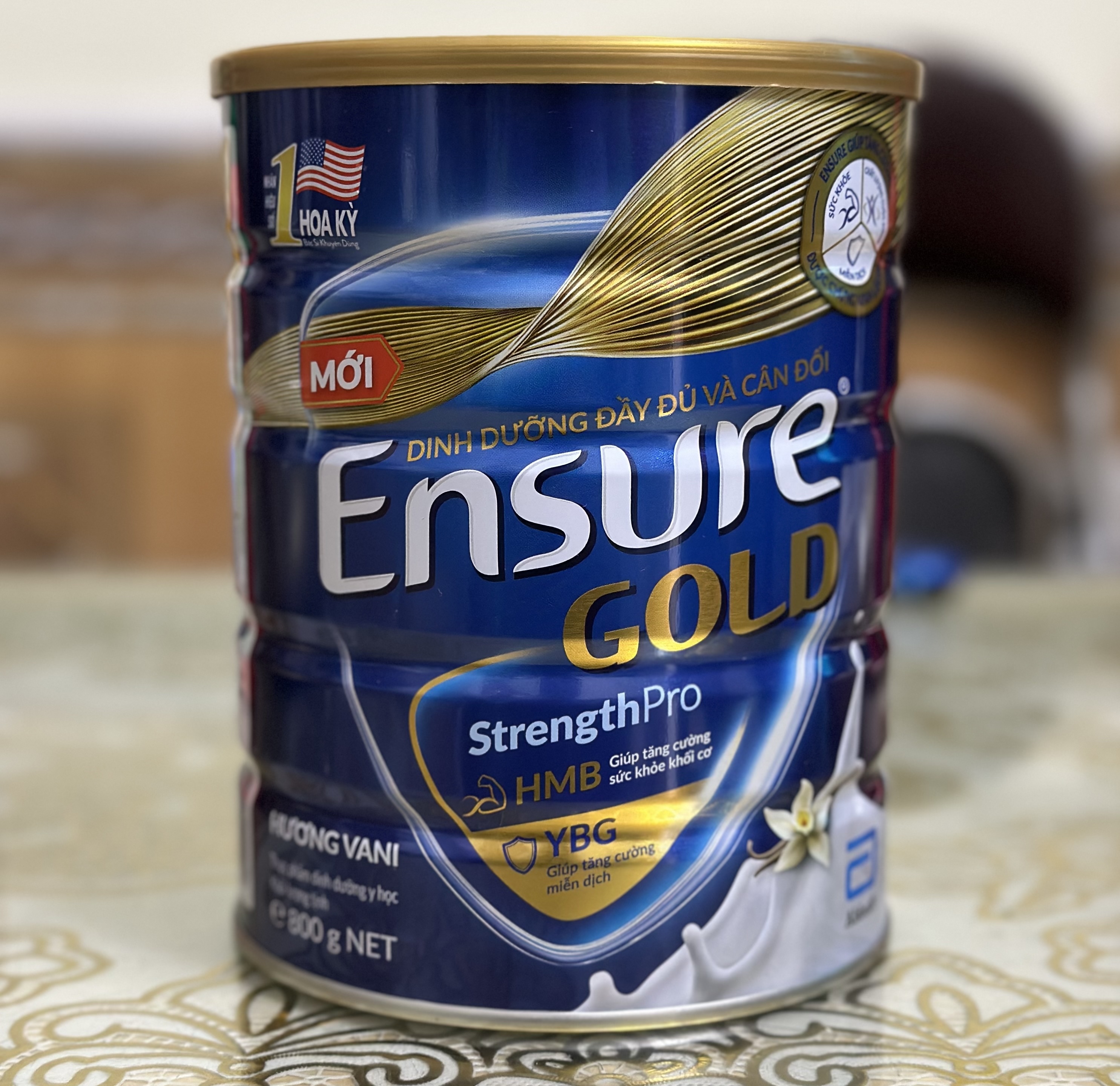 Sữa bột Ensure Gold Abbott hương vani 800g. Date New