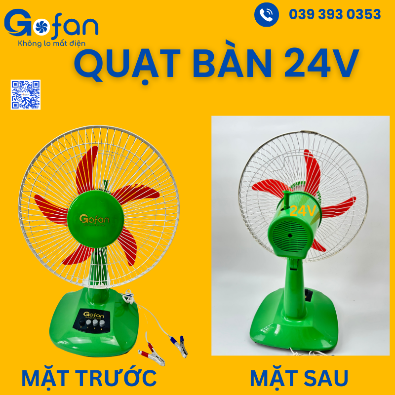QUẠT BÀN B3 KẸP BÌNH ẮC QUY DC 12V/24V