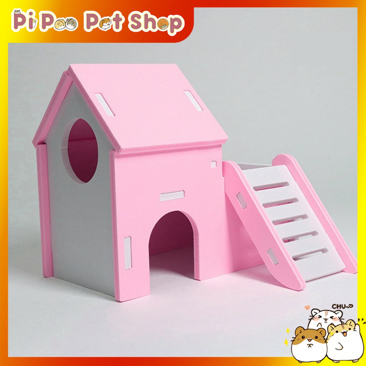 Nhà cho hamster - Nhà gỗ 2 tầng