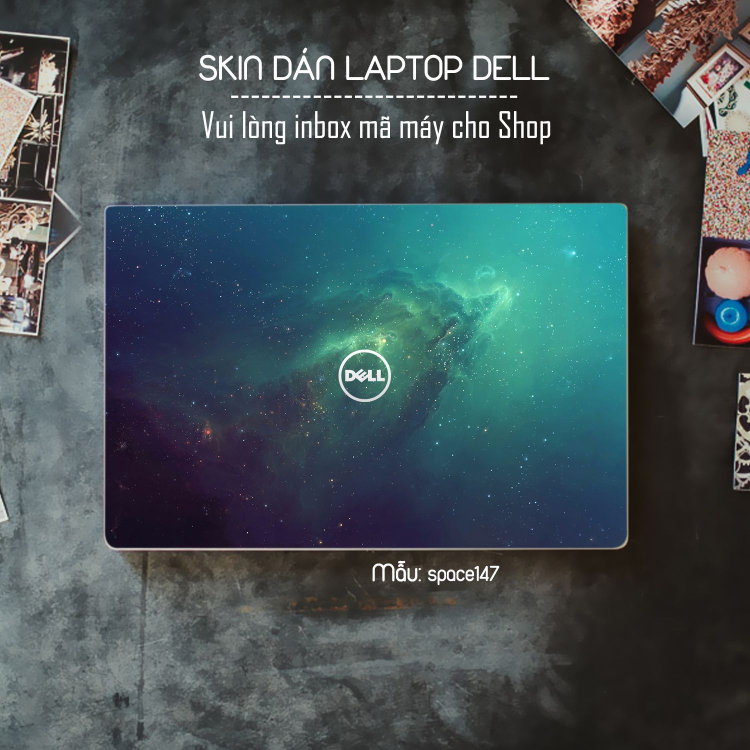 Decal Skin dán Laptop Dell mẫu không gian (inbox mã máy cho shop)