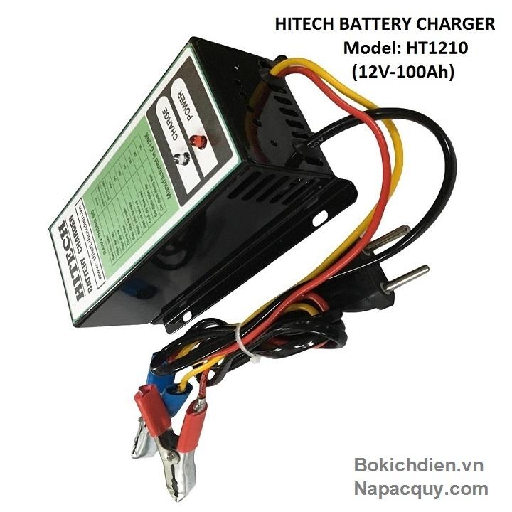 Nạp ắc quy cho tủ điện HITECH HT-1210, 12V-100Ah