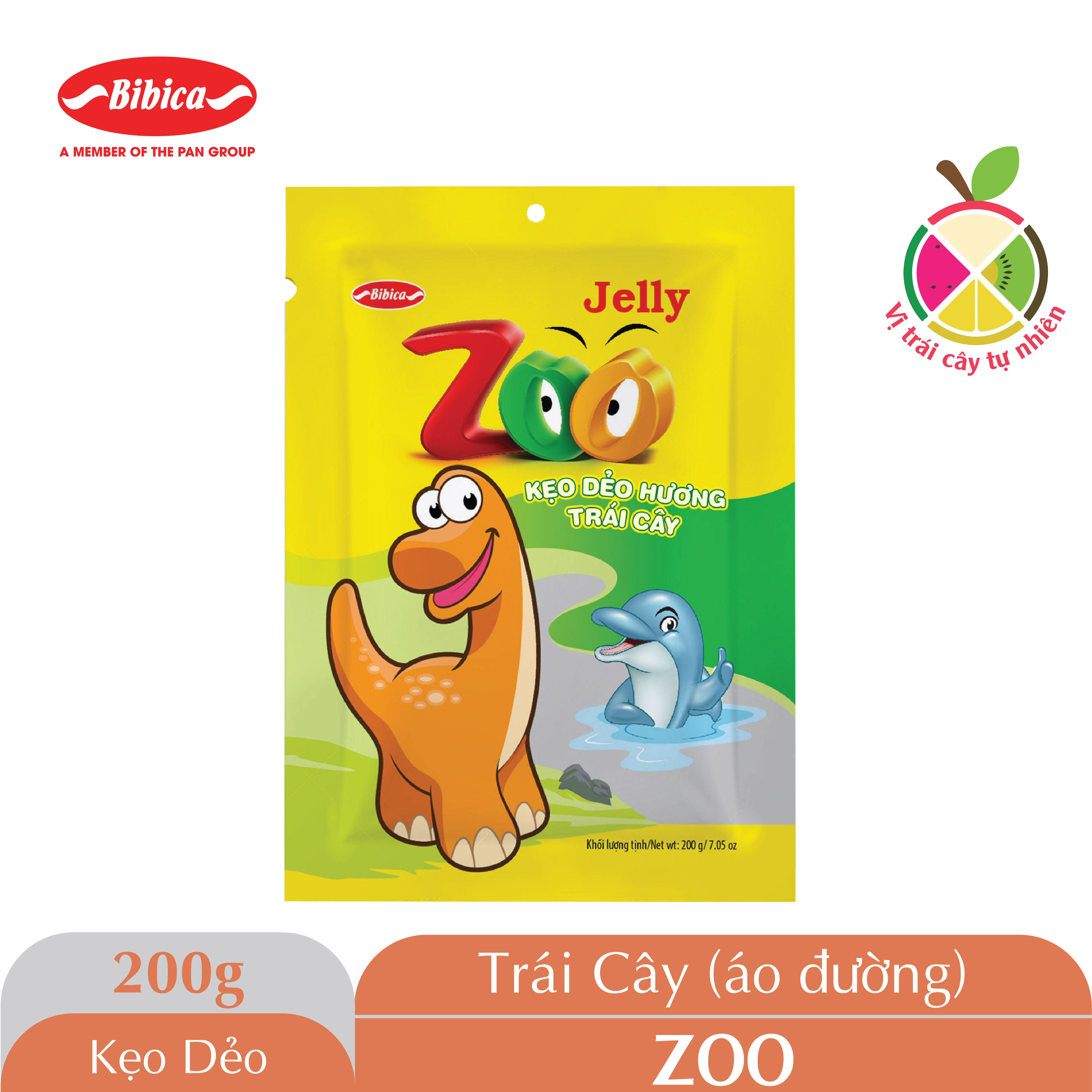 Kẹo dẻo Zoo áo đường túi 200g Bibica