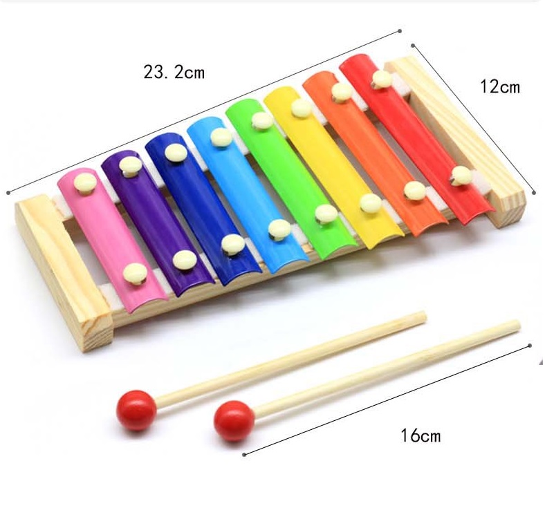 Đồ chơi gỗ đàn xylophone 8 thanh cho bé cảm thụ âm nhạc, đồ chơi gỗ an toàn cho bé; đàn cảm thụ âm nhạc sớm cho bé
