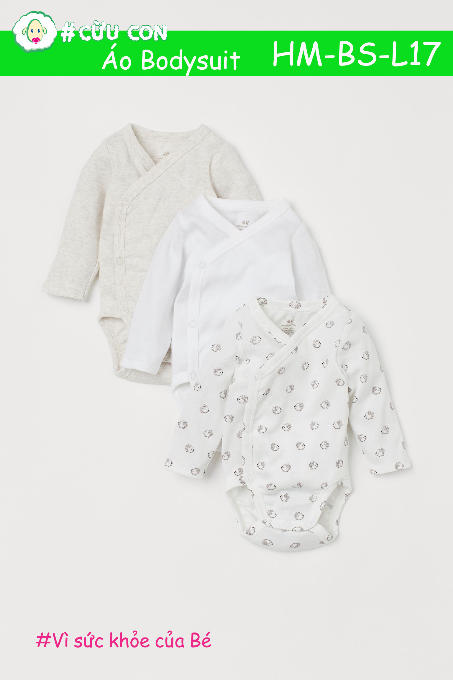 Set áo Bodysuit H&M UK Auth - L17