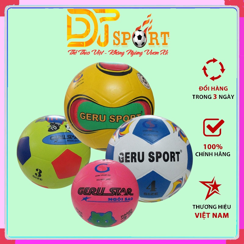 Bóng Đá Trẻ Em Cao Su Geru Số 2-3-4-5 Màu Ngẫu Nhiên + Tặng Kèm Kim Bơm