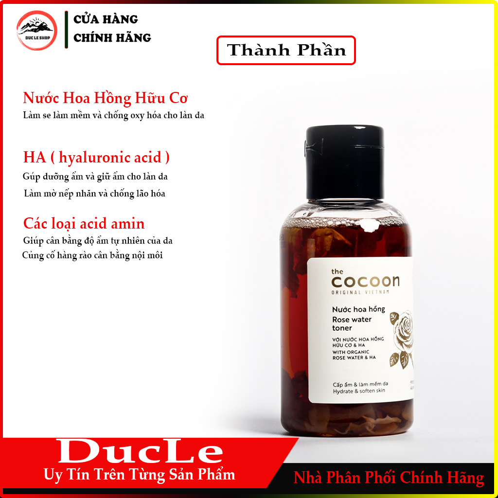 [HCM]Nước Hoa Hồng COCOON Cấp Ẩm Và Làm Mềm Da ( 140ml )