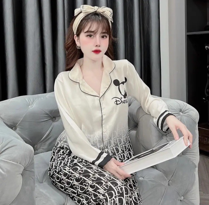 Đồ Bộ Pijama Nữ Vải Lụa Xước Cao Cấp