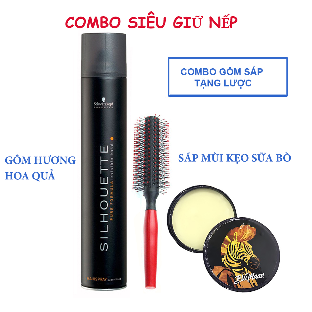 Combo gôm Silhouete 420ml và Sáp Blumaan Ngựa kèm lược