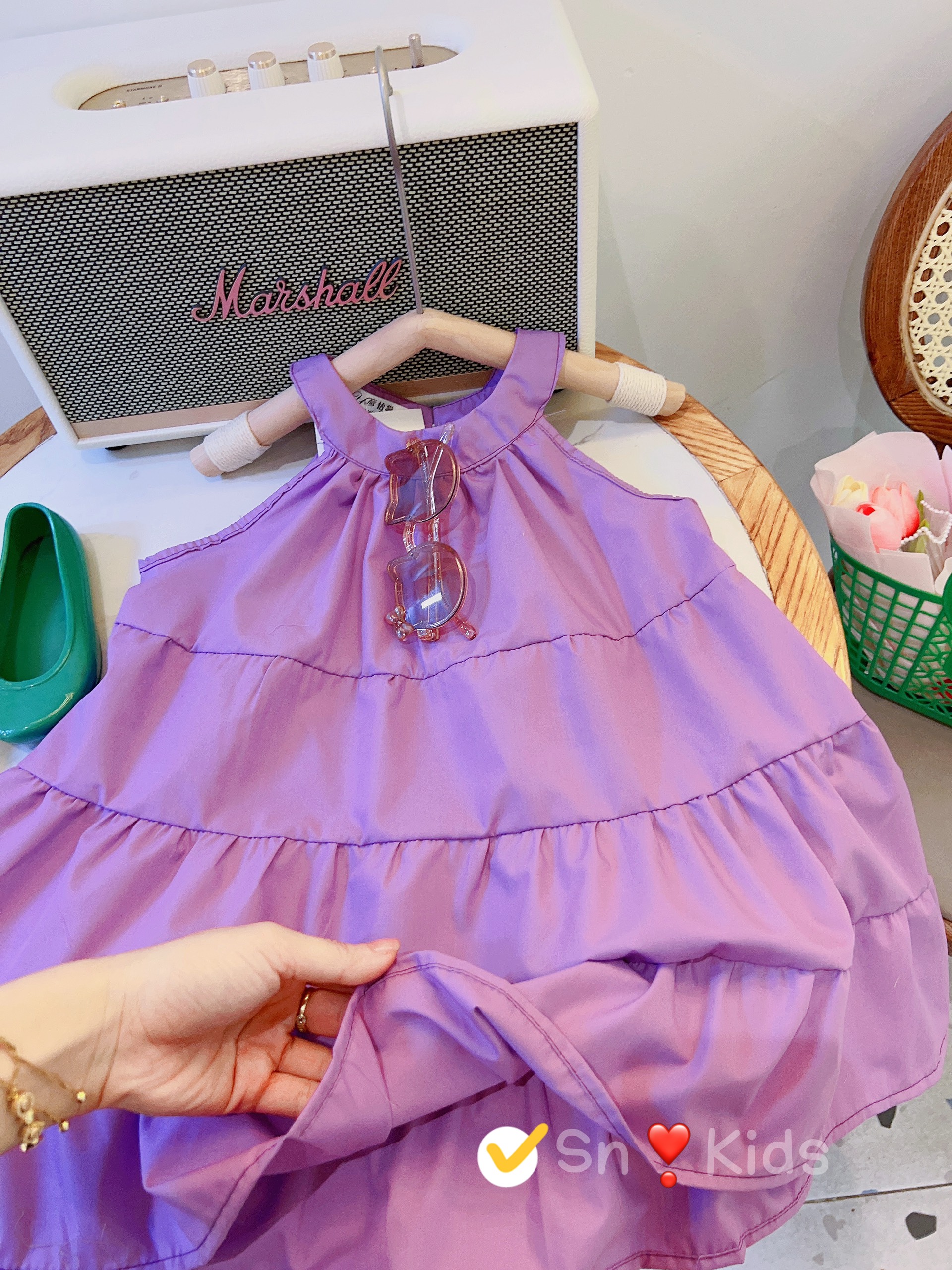 Váy bé gái váy maxi cổ yếm 10-30kg