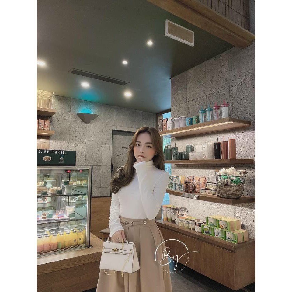 Áo thun dài tay cổ lọ 🌺 áo thun nữ dài tay body style korea cổ lọ basic siêu hot 🌺