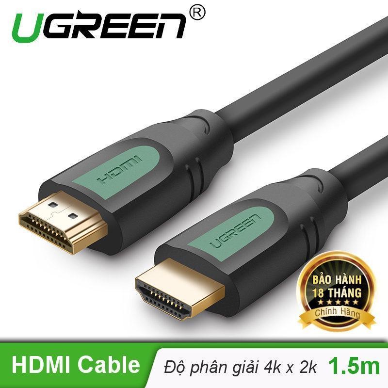 Bảng giá Dây cáp HDMI 2.0 thuần đồng 100%, 19+1 Dài 1.5m dùng cho Tivi, máy tính, máy chiếu, màn hình...... UGREEN HD101 40461 - Hãng phân phối chính thức Phong Vũ