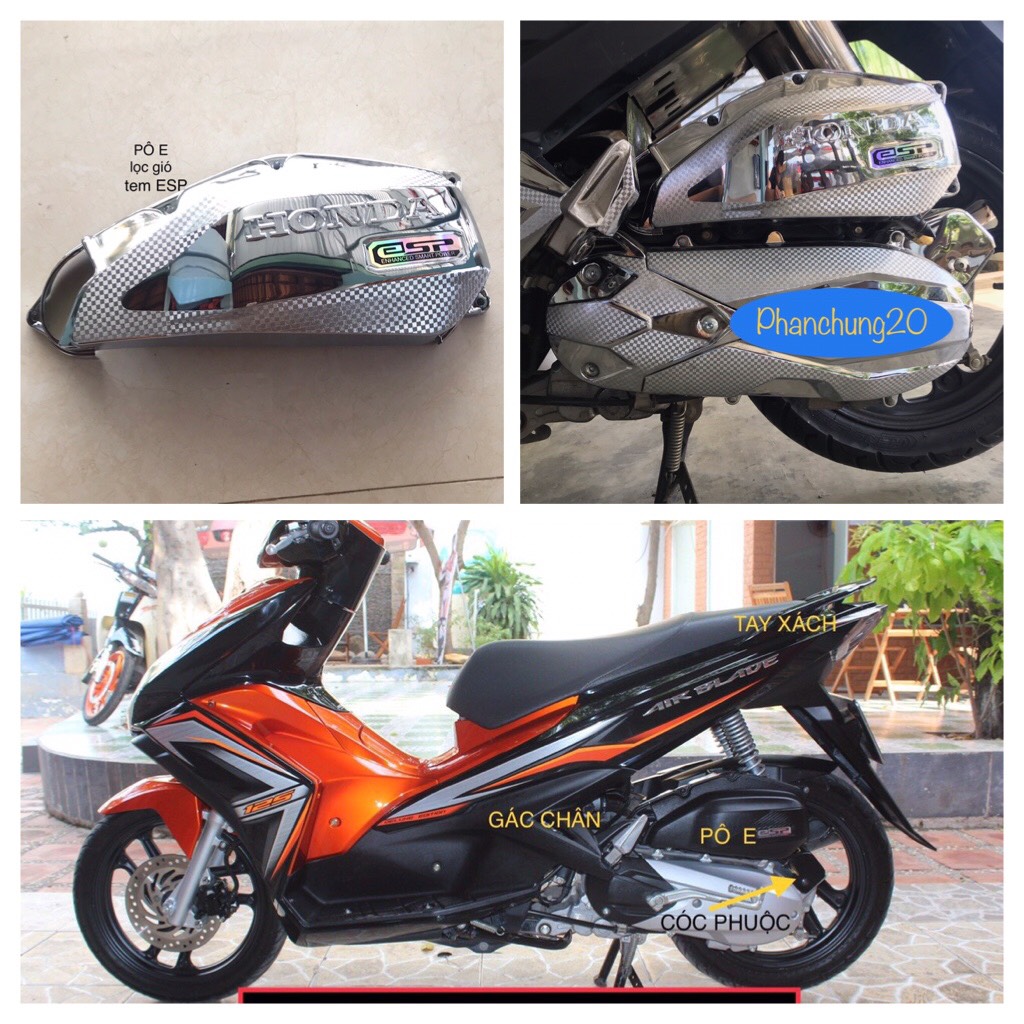 ỐP BẦU E ( LỌC GIÓ ) DÙNG CHO ĐỜI XE AB 2013 2014 2015 CROM