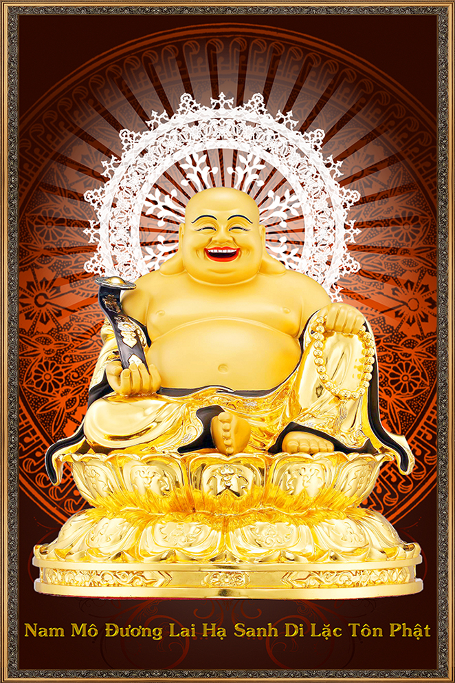 Tranh Phật Di Lặc kèm khung