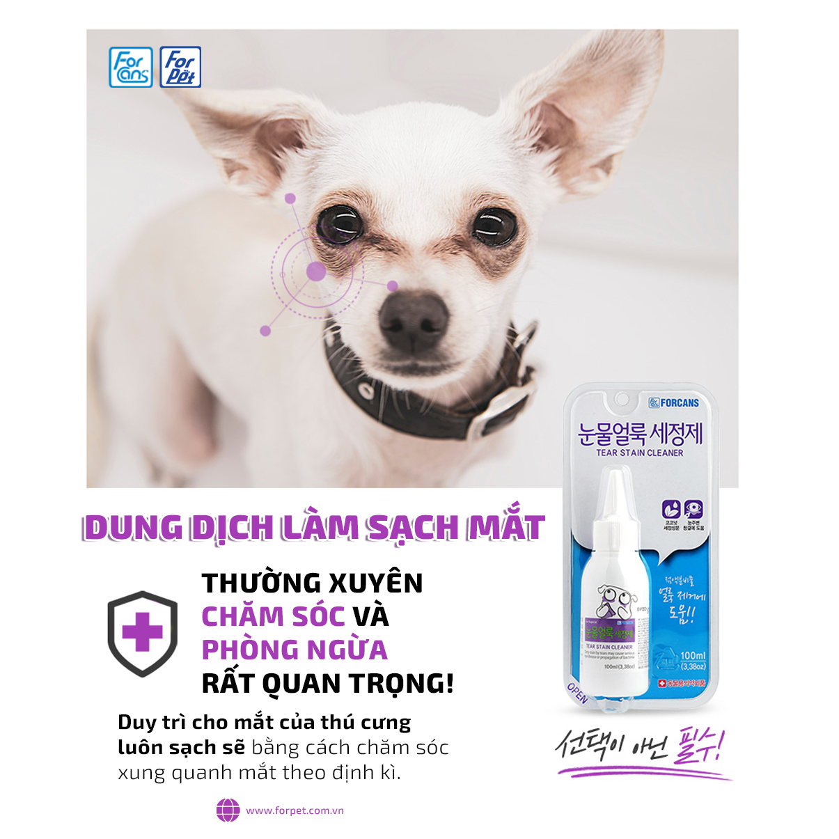 Dung dịch làm sạch mắt cho thú cưng Forcans 100ml