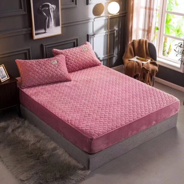 THẢM TRẢI GIƯỜNG NỈ NHUNG MUJI ( 1 GA + 2 VỎ GỐI)
