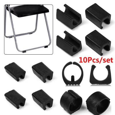 10pcs Durable Anti-front Tilt Non-slip U Shaped Damper Stool Tube Caps Pipe Clamp Chair Leg Pad