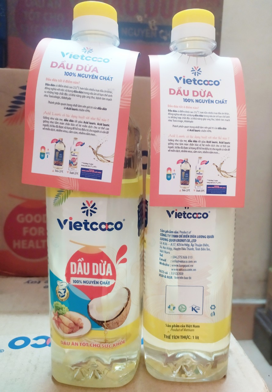 Dầu Ăn Dừa Vietcoco Chai 1 lít