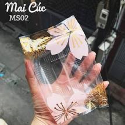 100 TÚI HÀN TRUNG THU 200 GRAM HÌNH HOA ĐÀO ( KHÔNG BAO GỒM KHAY)
