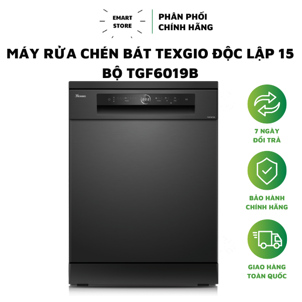 Máy Rửa Chén Bát Texgio Độc Lập 15 Bộ TGF6019B
