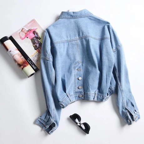 [TRƠN] Áo Khoác Jean NỮ Thời Trang Cao Cấp THE COOKIES JEANS  FASHION HAPPPY TIMES MÀU NHẠT