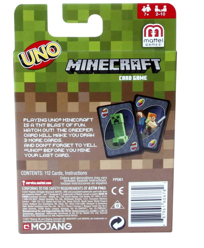Bài Uno Minecraft Chính Hãng