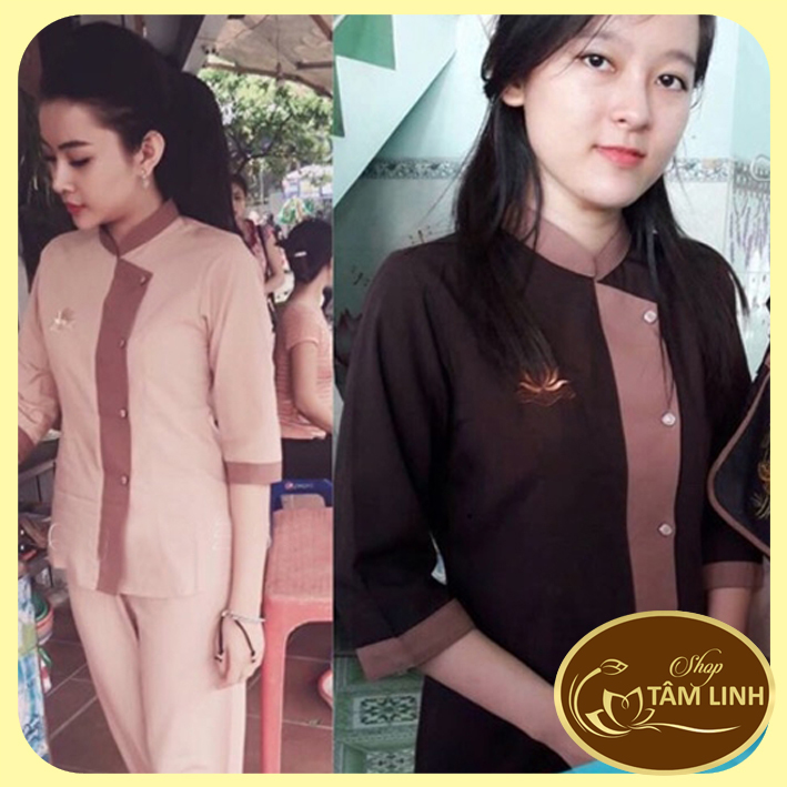 Đồ lam đi chùa_Mẫu Lãnh Tụ Phối Nữ