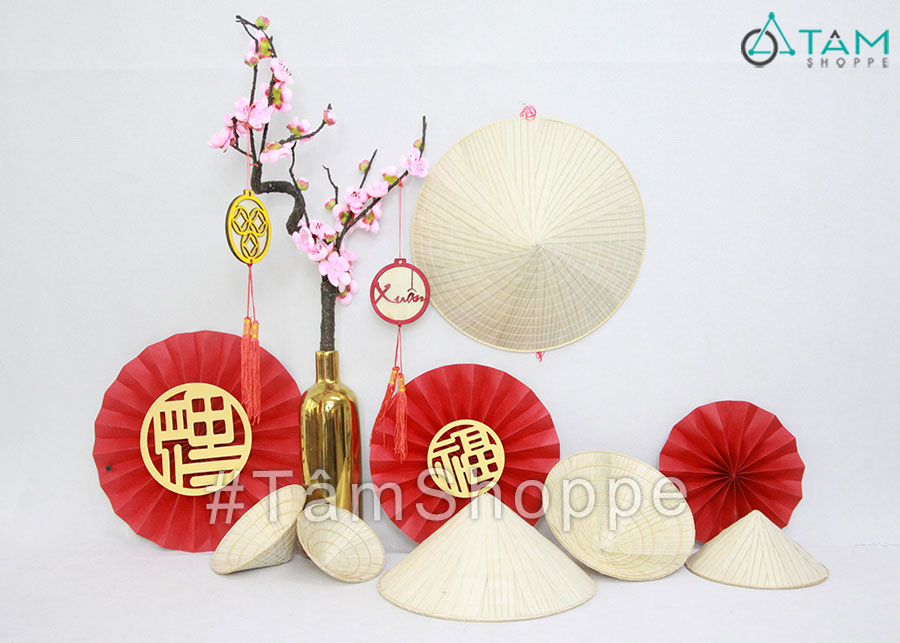 Nón lá trang trí hàng đẹp nhiều cỡ