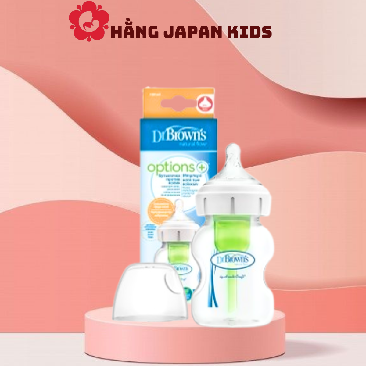 Bình sữa cho bé dr browns cổ rộng, bình pha sữa option plus mô phỏng tự nhiên chống đầy hơi chính hãng