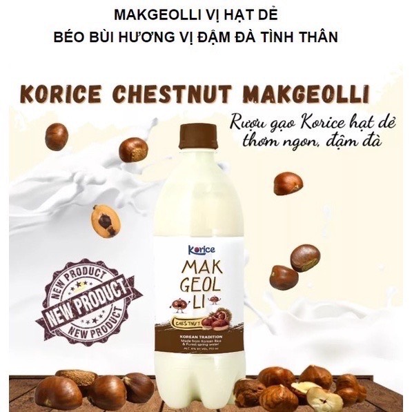 Nước gạo Makgeolli Hạt Dẻ 750ml