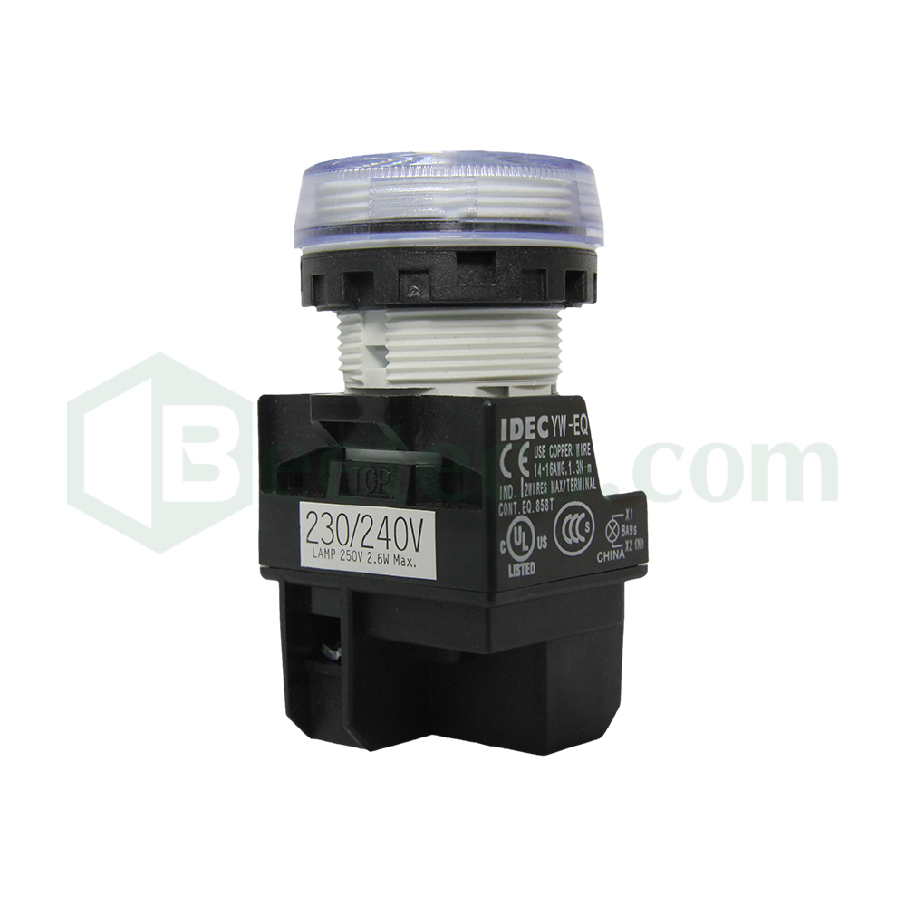 YW1P-1EQM3 : Đèn báo Idec phi 22, loại phẳng, 220V AC/DC
