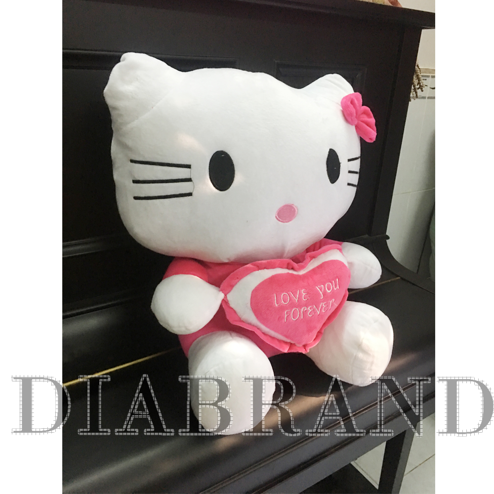 Thú nhồi bông hình Kitty ôm tim