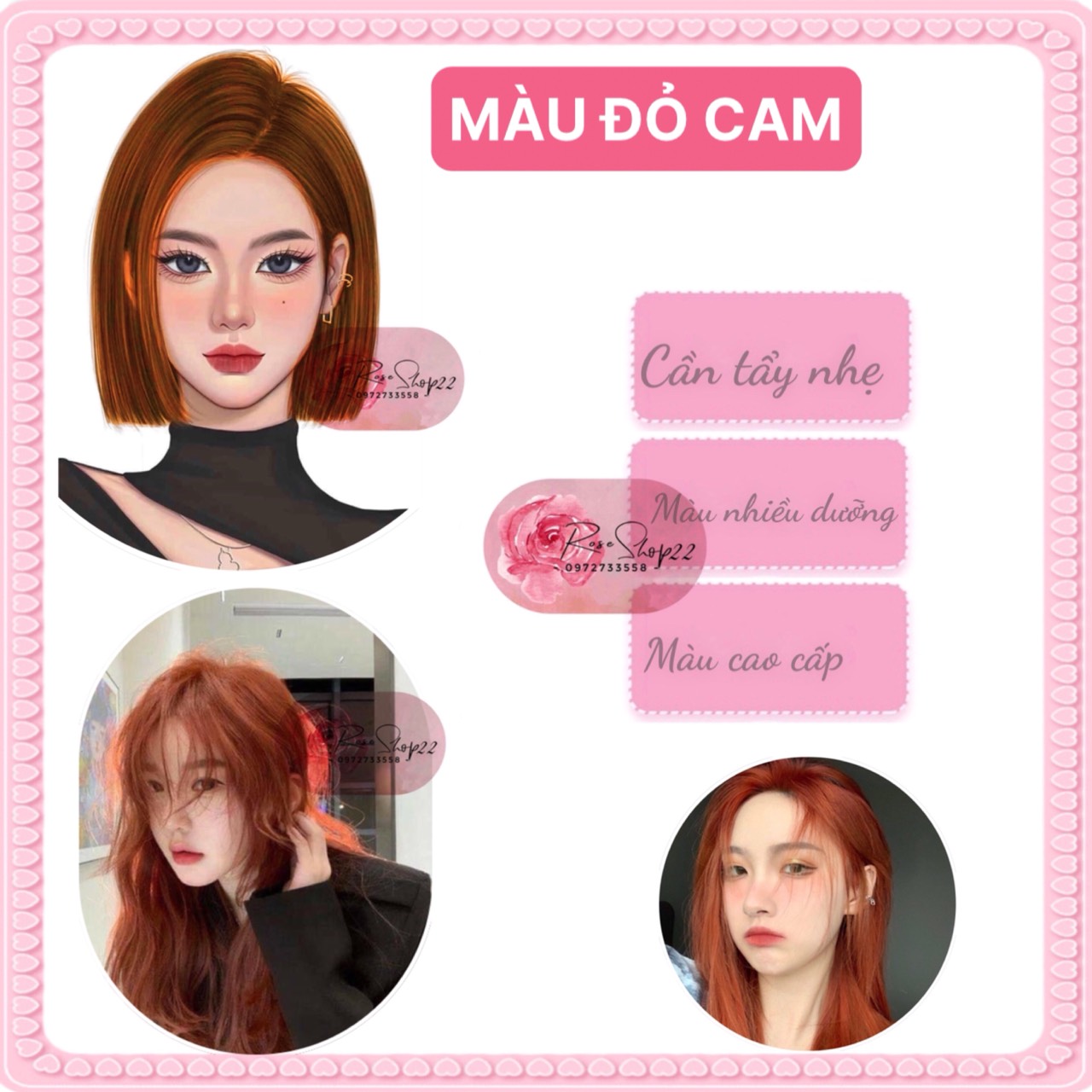 COMBO Hair Dye Brown Red Agar + Oxygen
