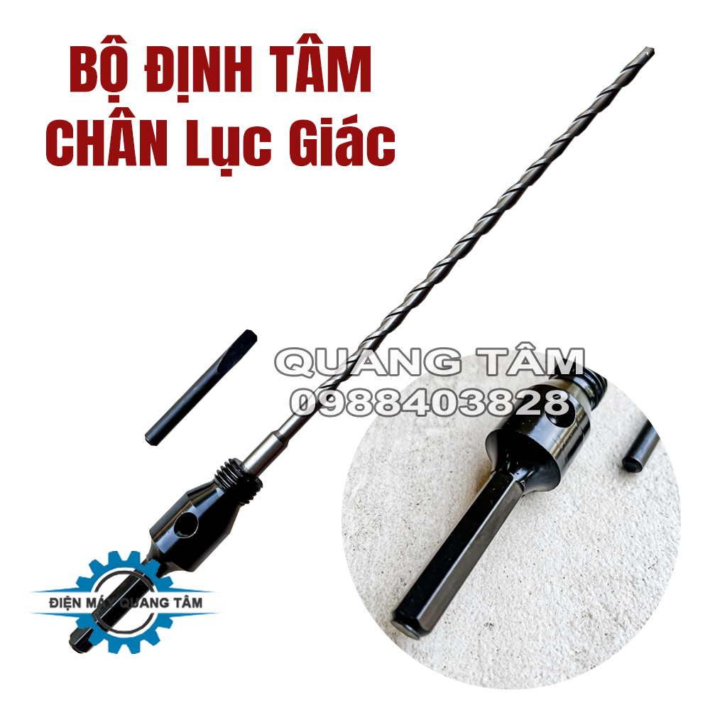 Mũi Khoan Rút Lõi Khô Phi 51 - 56 - 63 x 250mm và 370mm chuyên dùng cho thợ điều hòa QUATA