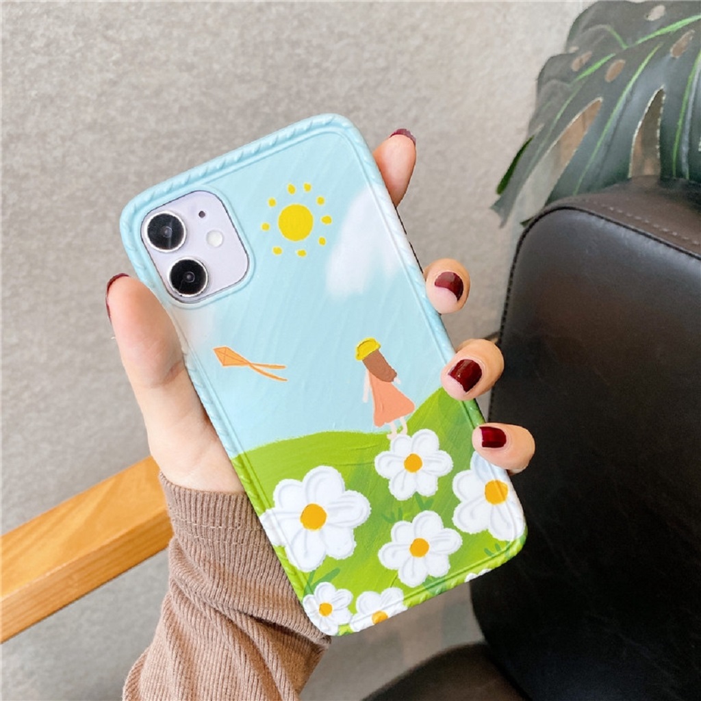 Ốp Lưng Iphone ⚡ Ốp Iphone Cô Gái Và Hoa ⚡ iPhone 6/6s/6plus/7/8/7plus/8plus/x/xs/xs max/11/11promax