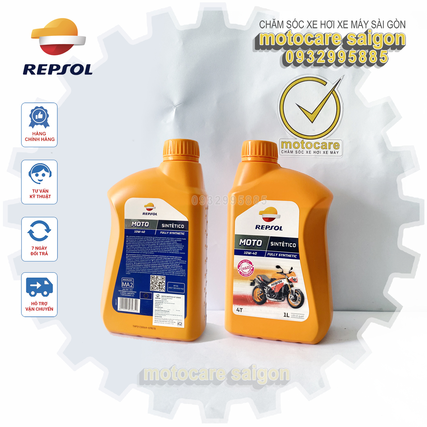 Nhớt cao cấp Repsol Sintetico 10W40 Fully Synthetic 1L