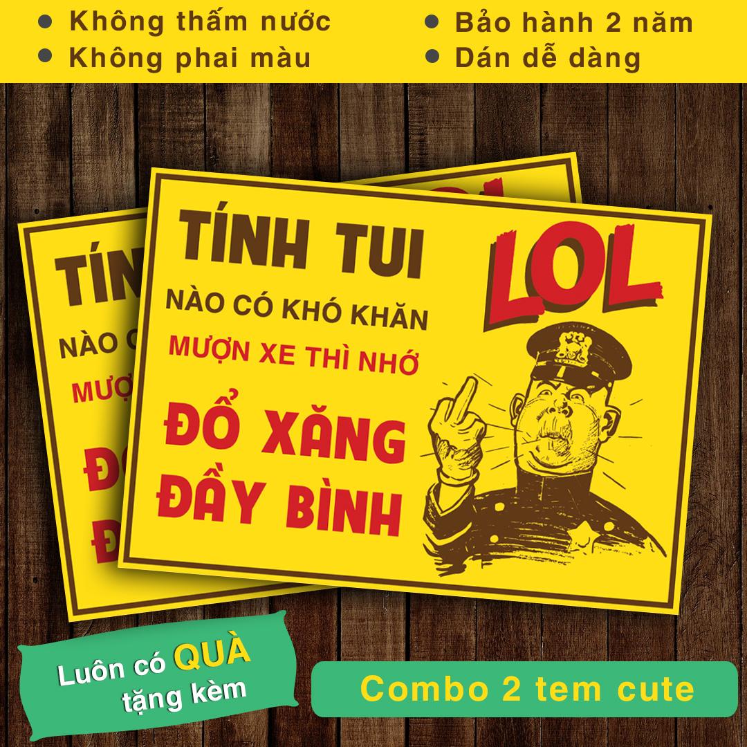 [HCM]Combo 2 tem dán xe Đổ Xăng Đầy Bình - Tem dán xe máy