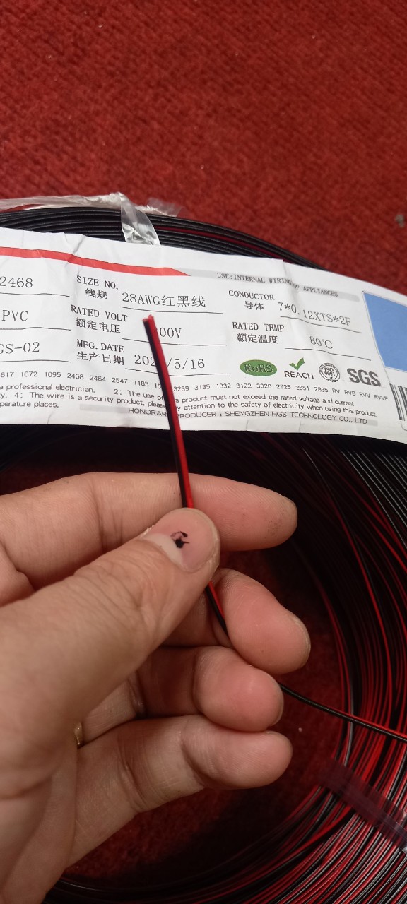 Dây điện đôi nối mạch 24AWG (0,5mm) 28AWG (0,3mm)