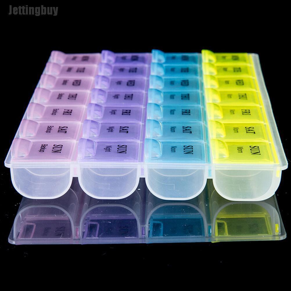 Jettingbuy Weekly 7 Days Tablet Pill Box Holder Medicine Storage Organizer Case Container