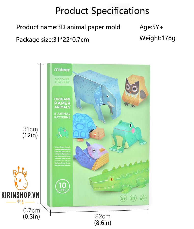 Bộ Xếp Hình 3D - Động Vật Quanh Ta - Mideer (Bộ)