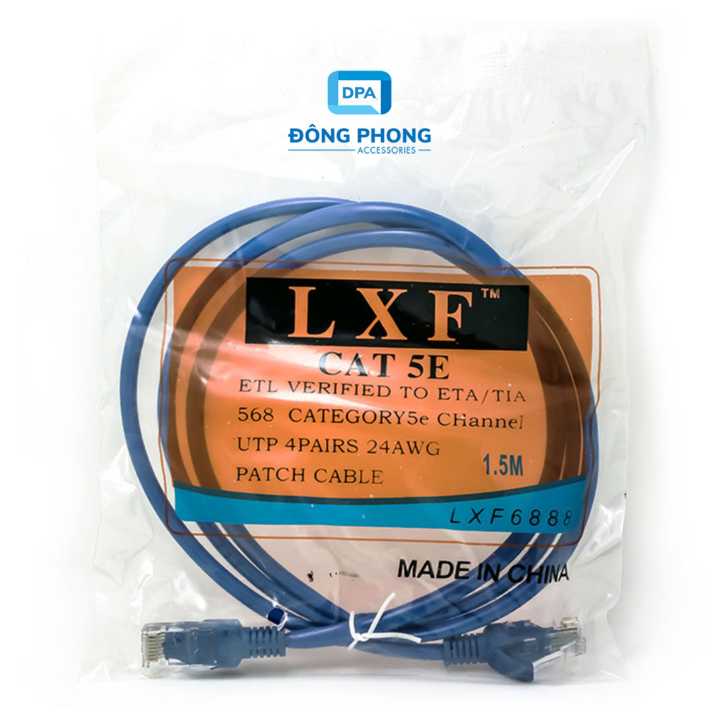 Cáp Mạng 2 Đầu Bấm Sẵn LXF Tốc Độ CAT 5E Đúc 2 Đầu