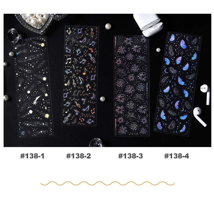 Sticker Ngôi sao lãng mạn trang trí khung ảnh, planner [ 138 ]