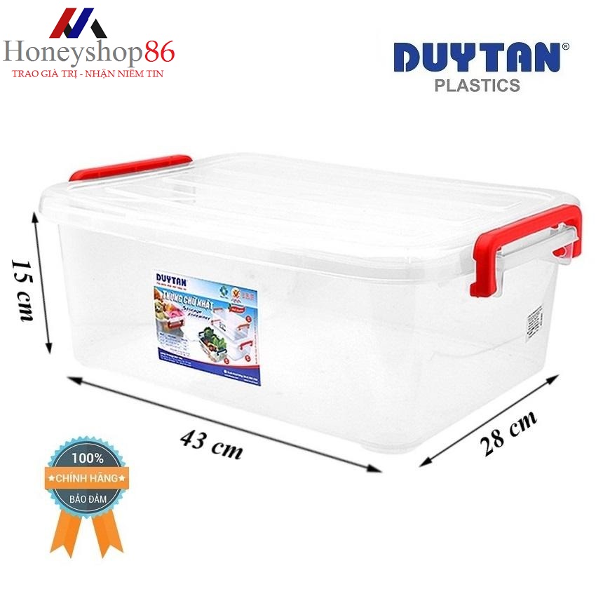 Thùng Nhựa Chữ Nhật Trong Suốt 10 Lít (41.2 x 27.2 x 14.5 cm) Của Duy Tân No.H115 dùng  bảo quản đồ đạc sạch sẽ, an toàn,gọn gàng. HONEYSHOP86