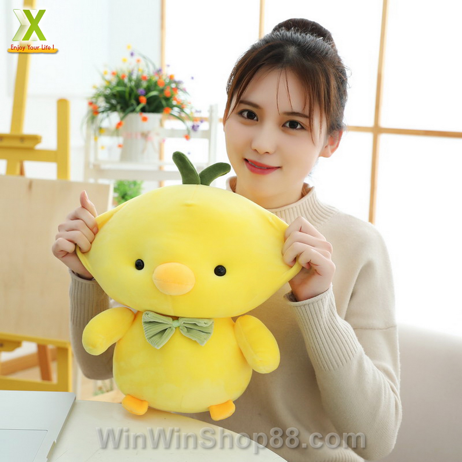 [FREESHIP MAX 15K][HCM]Gấu bông vịt vàng dễ thương 30cm TNB224