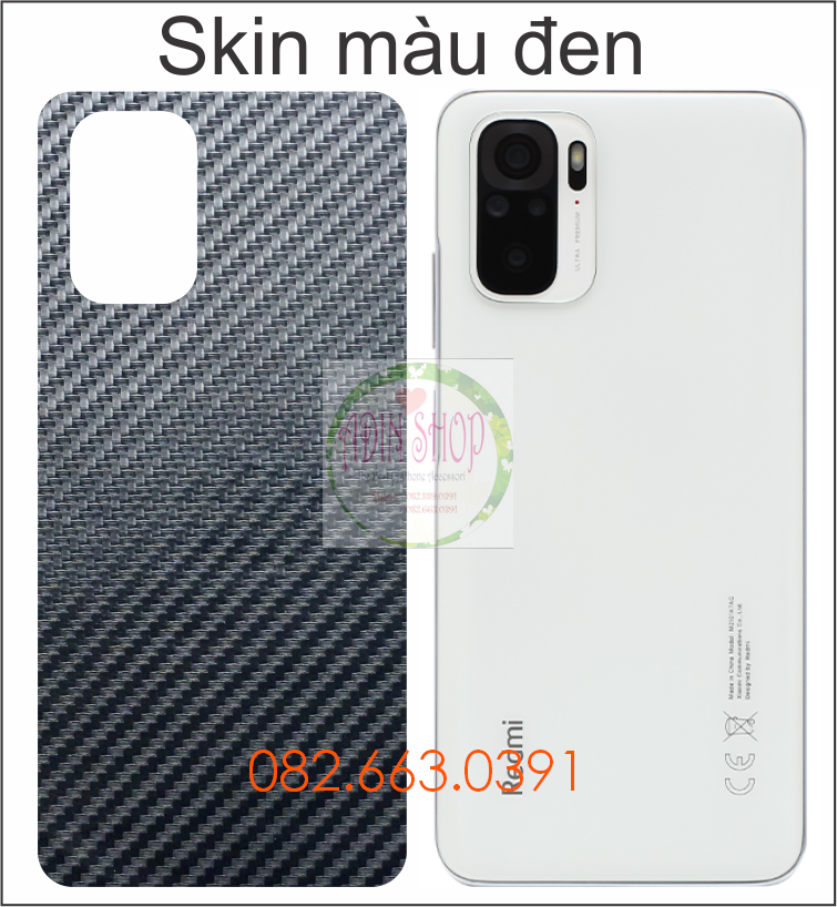 Miếng dán mặt lưng skin carbon Xiaomi Redmi Note 10 / Note 10s / Note 10 Pro (2021)