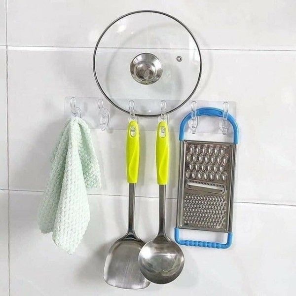 MÓC TREO DÁN TƯỜNG- LOẠI 1 THANH DÀI 6 MÓC