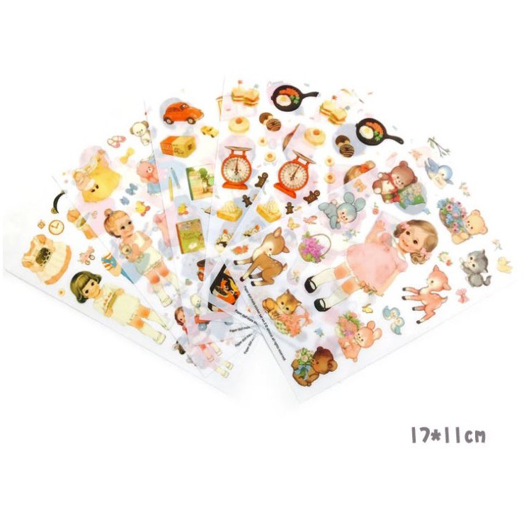 [HCM]Bộ 6 Tấm Sticker Búp Bê Baby Doll
