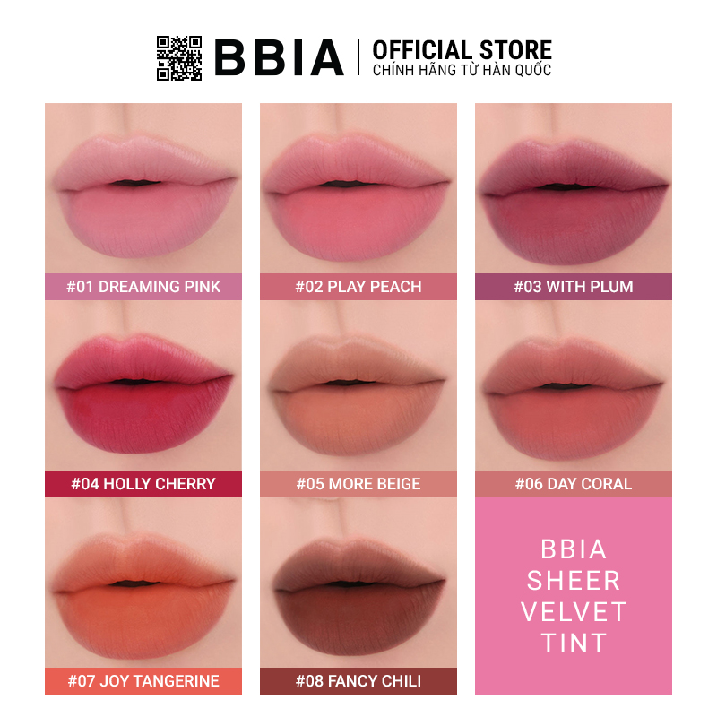 Son Kem Lì Bbia Sheer Velvet Tint  3g