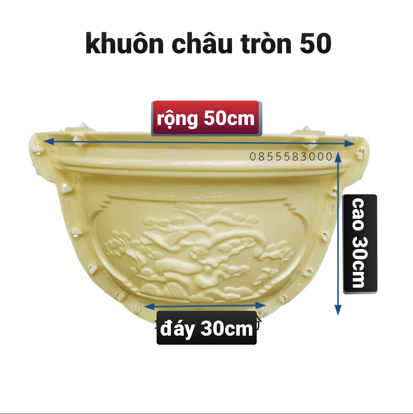 Khuôn đúc chậu cảnh tròn 50 và chân đôn . (khuôn ABS có lòng trong)